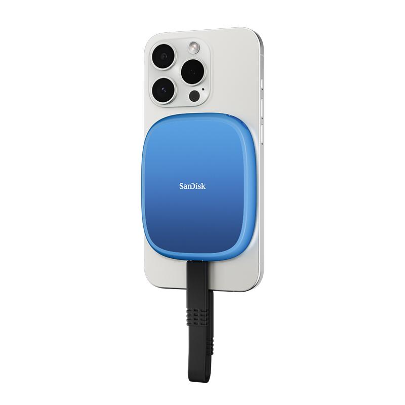 闪迪创作者1TB磁吸移动固态硬盘PSSD磁吸固定便携手机外接大容量