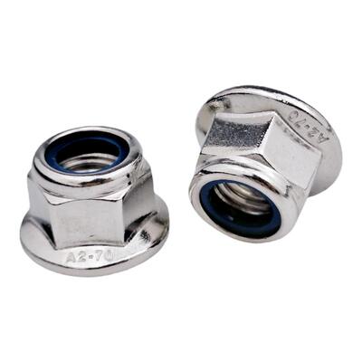 法兰螺母防松滑304不锈钢带垫