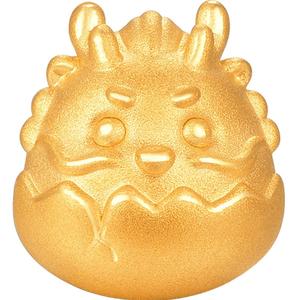 明牌珠宝硬金生肖串珠 足金龙年吉祥物宝宝龙手串黄金手链AFP0775