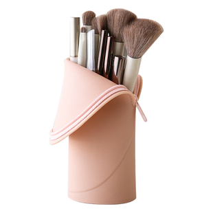 硅胶化妆刷收纳包便携旅行可立式折叠防水小收纳袋眼影刷桶眉笔筒