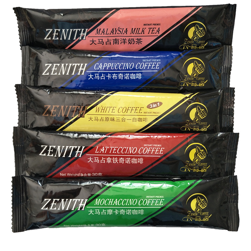 大馬占卡布奇諾咖啡摩卡拿鐵咖啡三合一白咖啡南洋奶茶條混裝小包