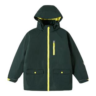 儿童校服 英伦学院风学生冬季羽绒棉服男女童墨绿色冲锋衣两件套