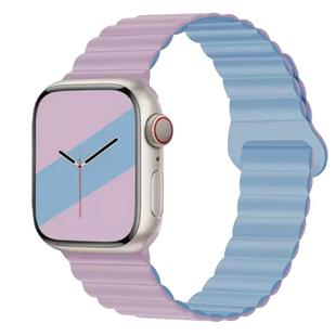 适用apple watch7/8/9代表带苹果手表10代iwatch6/5/se2 s10硅胶双色运动磁吸46/45/42 49mm时尚腕带Ultra2夏