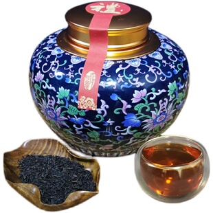 雅安蔡龙茶厂定制传统手工芽细黑茶珐琅彩礼盒装糯香藏茶单罐散茶