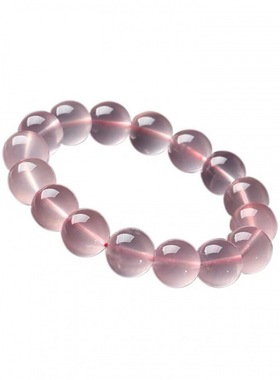 巴西天然粉水晶女手链手串7A级