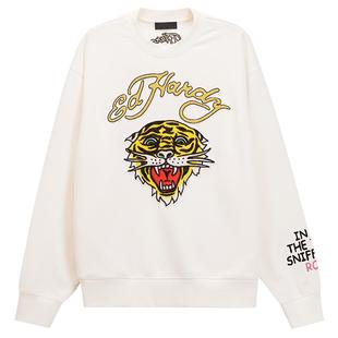Ed Hardy埃德哈迪冬季新款男士美式虎头套头衫圆领套头卫衣