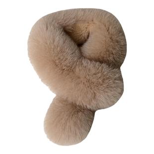 狐狸毛围巾女冬季加厚双面百搭简约气质护颈皮草毛领子獭兔毛围脖