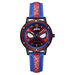 迪士尼儿童电子手表男童防水小学生男生蜘蛛侠男孩指针只看时间表