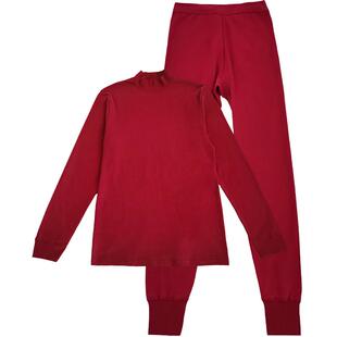 三枪纯棉女士保暖内衣加厚舒肤半高领女士秋衣秋裤套装全棉打底衫