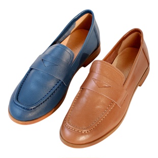 自然而蓝｜步履 简约舒适通勤圆头乐福单鞋  自制 25秋季新品