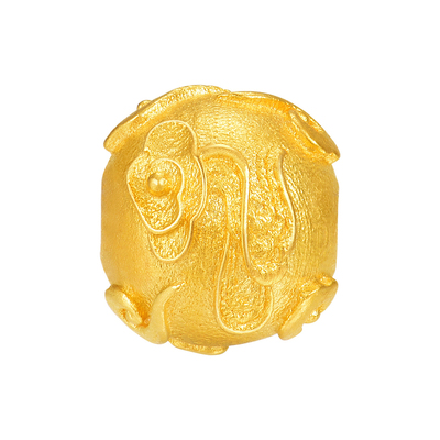 明牌珠宝逍遥游系列古法黄金串珠 足金祥云纹转运珠手串AFE0077