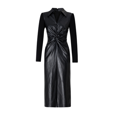 MD千亿【影褶流裳】2025冬季设计师百搭修身时尚连衣裙