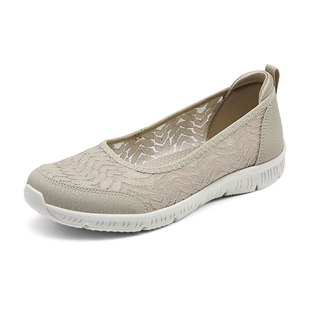 斯凯奇女鞋休闲蕾丝浅口单鞋懒人一脚蹬平底鞋软底舒适健步鞋百搭
