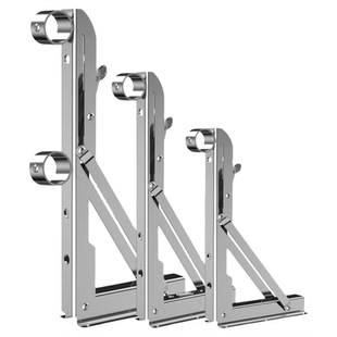 不锈钢三角支撑架可折叠测装窗户晾衣架外墙挂壁晒衣杆配件法兰座