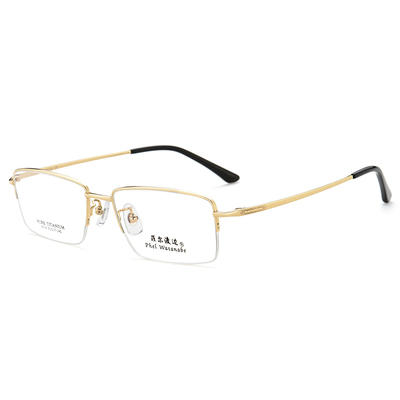 菲尔渡边商务休闲大脸半框钛架