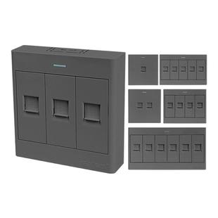 锦迈明装超六类网络插座超薄3网口超五类网线电脑电话插座带线盒