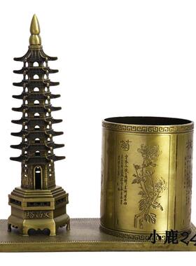 金属工艺品文昌塔笔筒金榜题名