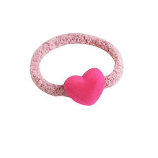 可爱植绒星星爱心发圈儿童不伤发毛绒绒丸子头皮筋发绳扎马尾头饰