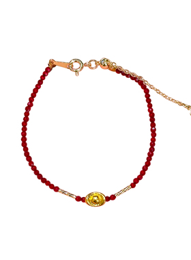 金元宝红宝石手链高级感手串