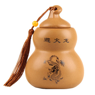 避火龙瓶子葫芦陶瓷土罐摆件厨房在西北方火烧天门泰山土黄水晶