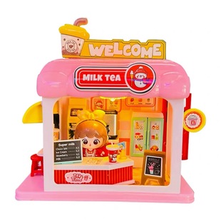嘉尔乐大城小镇diy商店奶茶店鲜花店面包店手工拼装小屋模型玩具