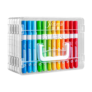 马克笔丙烯软头小学生美术专用画画彩色笔水彩笔24色儿童画笔可水洗无毒DIY直液式48色幼儿园礼物可洗12色