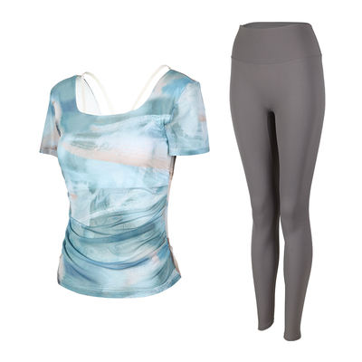 春夏新款网纱轻薄瑜伽服健身套装