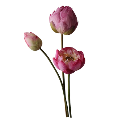 粉色荷花莲花仿真花高级感逼真莲蓬客厅摆件花艺插花摆设家居装饰