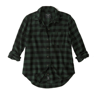 AF/小鹿双层纯棉格子女衬衫新款长袖经典衬衣百搭舒适洗水棉无补