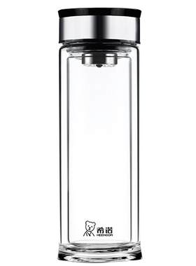 希诺官方正品高档双层隔热玻璃杯
