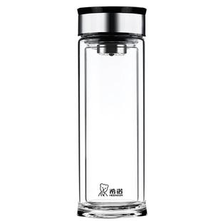 希诺玻璃杯双层隔热茶杯个人专用高档保温透明水杯男泡茶杯子定制