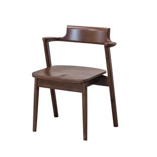 北美黑胡桃木川上椅白蜡木全实木餐椅靠背椅子家用休闲原木扶手椅