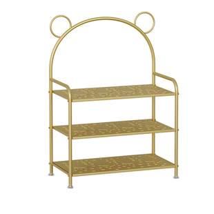 奶油风鞋架铁艺多层室内拖鞋收纳架入户小窄门口防尘金属儿童鞋柜