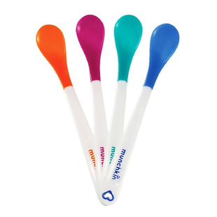 麦肯齐munchkin满趣健新生婴儿感温勺子硅胶软头辅食勺6个月宝宝