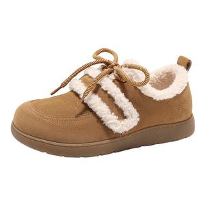 森达毛毛鞋女款2025春新奶盖可可保暖舒适休闲鞋4UR27AM5