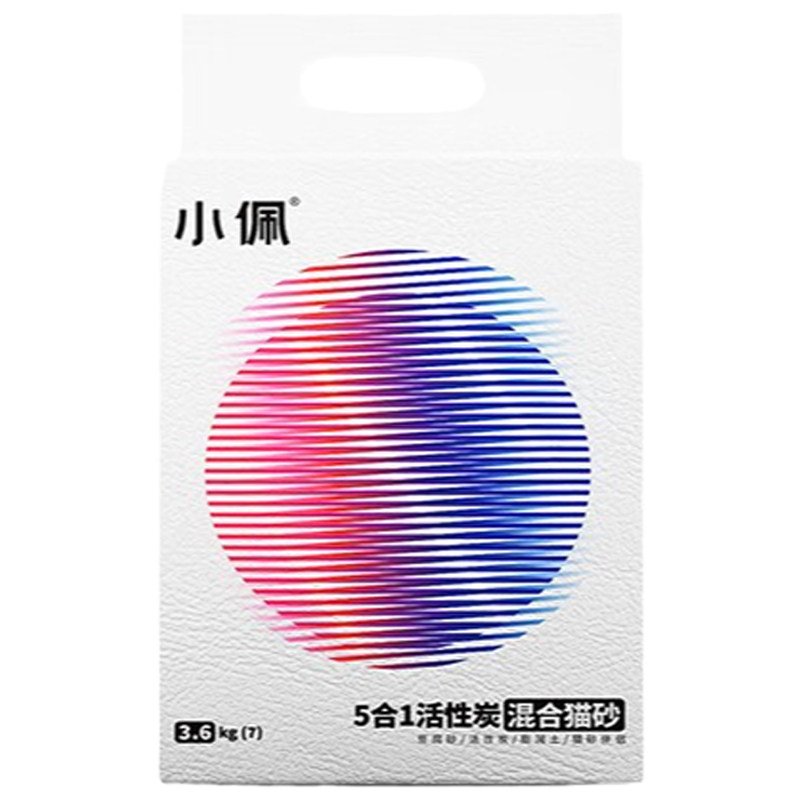 小佩猫砂混合砂五合一活性炭膨润土低尘冲马桶沙除臭豆腐砂3.6kg