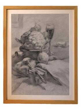 五月画馆学生作品实木简约画框