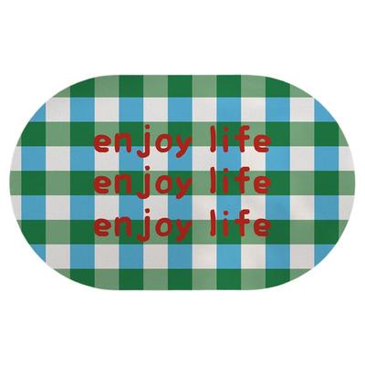 韩系格子高级感浴室地垫吸水速干