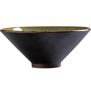 简陶日式陶瓷吃饭碗可微波餐厅斗笠碗家用复古6寸组合装加厚隔热