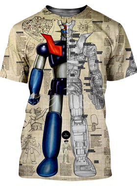男士3D数码印花圆领T恤