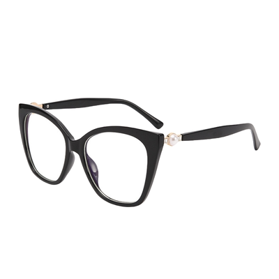 欧美大方框黑框素颜神器防蓝光平光眼镜珍珠镶嵌度数近视圆脸显瘦
