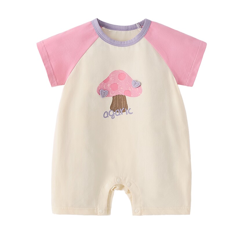 jellybaby婴幼儿连身衣夏季小月龄衣服新生幼儿短袖薄款宝宝爬服