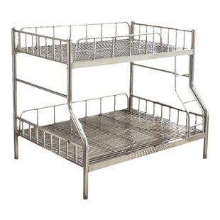 304不锈钢子母床上下铺双层铁架加粗加厚公寓家用成人男孩女儿童