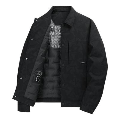 七匹狼薄款商务休闲翻领羽绒服男