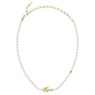 【王一博同款】LACOSTE/法国鳄鱼人造珍珠精钢鳄鱼项链手链耳钉