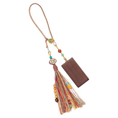 平安车载饰品定制檀木后视镜挂件