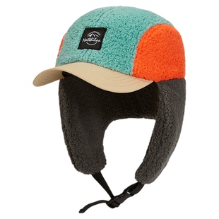 冬季户外防寒羊羔绒拼色鸭舌帽加绒保暖滑雪运动护耳雷锋帽飞行帽
