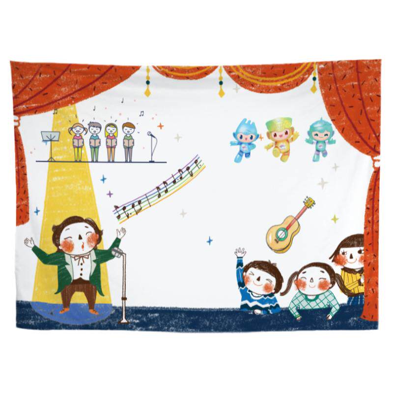 儿童挂布幼儿园表演区小舞台幕布