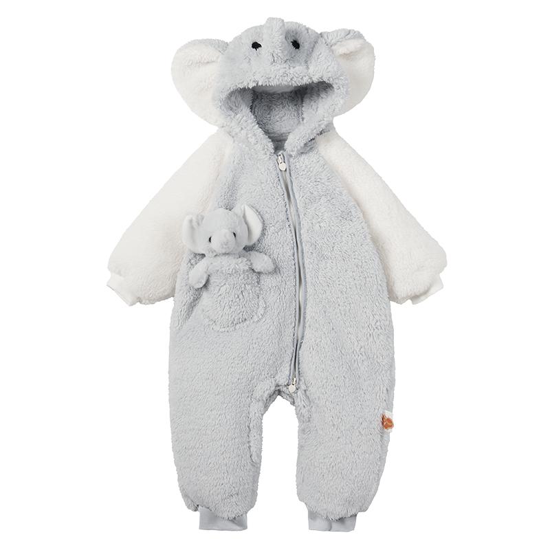 babygreat宝宝家居服婴儿连体衣加厚保暖外出衣服冬季室内造型服