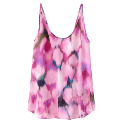 bash夏季蔷薇秘境法式多巴胺水彩晕染度假风女士吊带上衣1E25FIGU